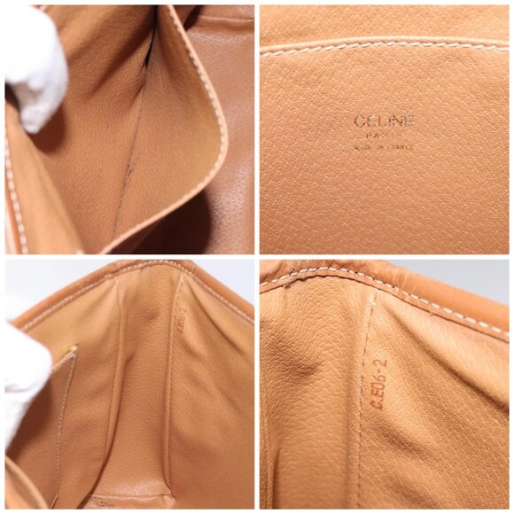 CELINE Macadam Canvas Hand Bag PVC Beige Gold Auth 120908 - Picture 15 of 16